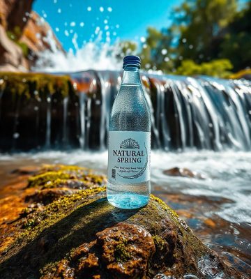 A bottle of Natural Spring Water