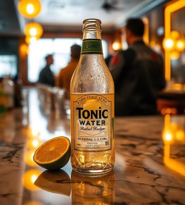 A bottle of tonic water